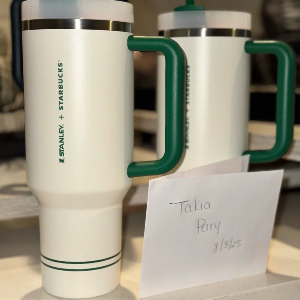 Stanley Cream and Green Travel Mug Duo - Picture 8 of 9